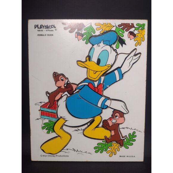 Lot‎ of 3 Vintage Playskool Wooden Puzzles Disney Snoopy Peanuts Red Riding Hood - Picture 2 of 16